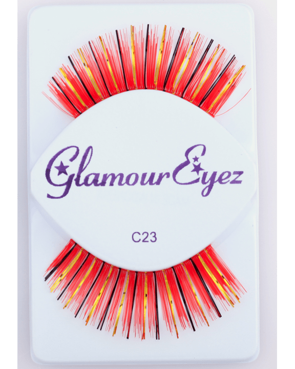 Sepia Red with Gold & Black Eyelash C23 - MaxWigs