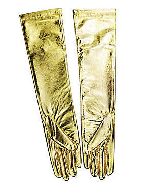 Elbow Gloves Metallic Gold