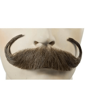 Lacey Costume Handlebar Human Hair Handmade Mustache - MaxWigs