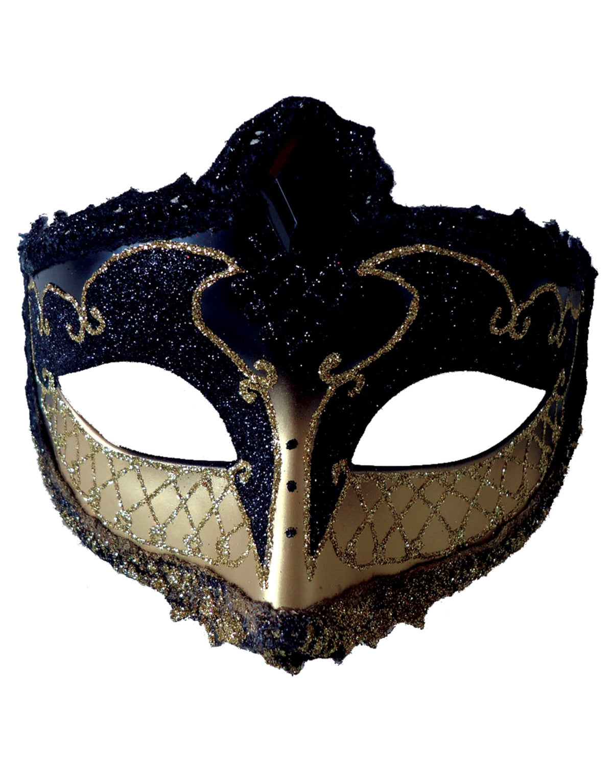 Mardi Gras Eye Mask Black Gold