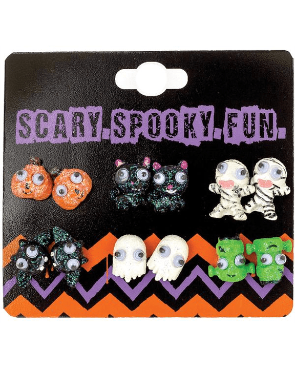 Morris Earrings Studs with Googly Eyes - MaxWigs