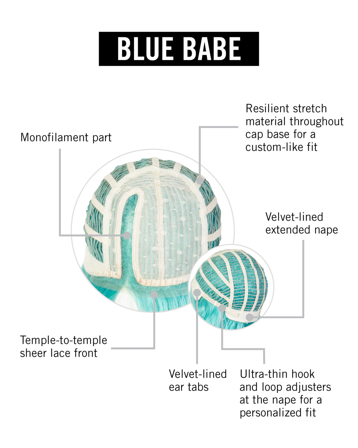 Blue Babe wig by hairdo