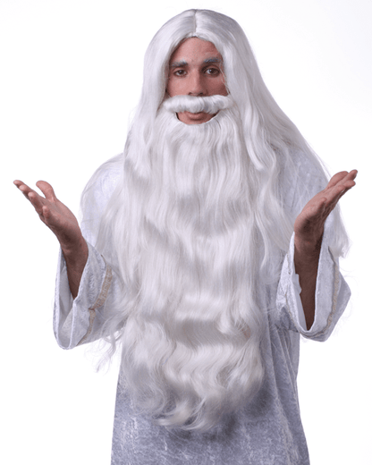 Sepia Wizard Wig & Beard Set - MaxWigs
