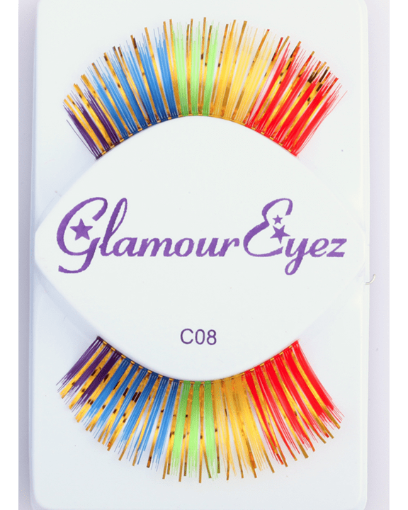 Sepia Rainbow with Gold Eyelash C08 - MaxWigs