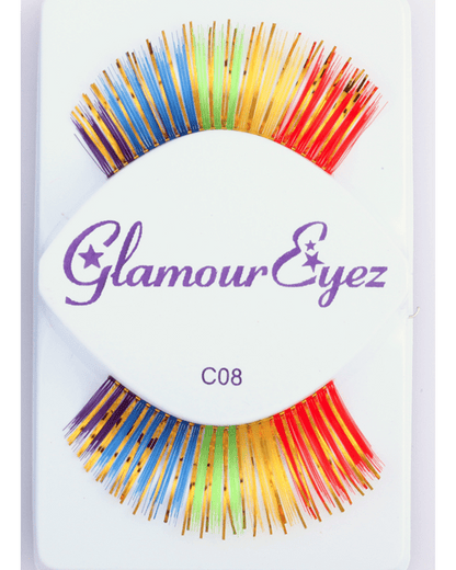 Sepia Rainbow with Gold Eyelash C08 - MaxWigs