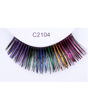 Sepia Black with Colors Eyelash C2104 - MaxWigs