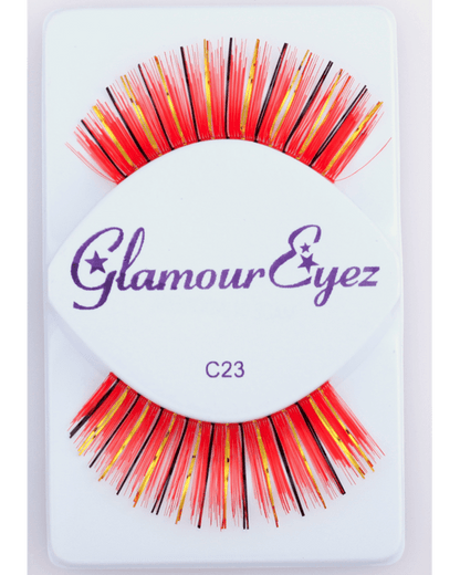 Sepia Red with Gold & Black Eyelash C23 - MaxWigs