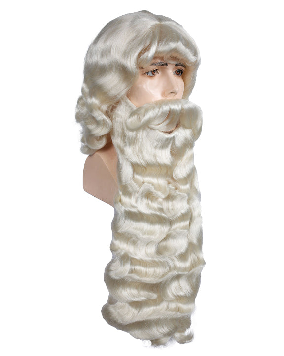 costume santa wig, santa beard, santa wig, santa mustache, santa eyebrows, christmas wigs, st. nicholas wig, st  nicholas beard, santa beard set, wig and beard for santa
