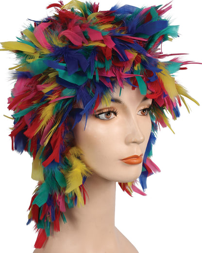 Feather Clown Showgirl Wig