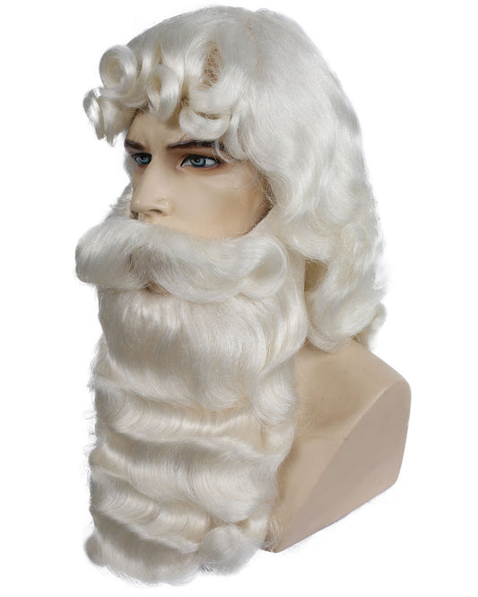 costume santa wig, santa beard, santa wig, santa mustache, santa eyebrows, christmas wigs, st. nicholas wig, st  nicholas beard, santa beard set, wig and beard for santa