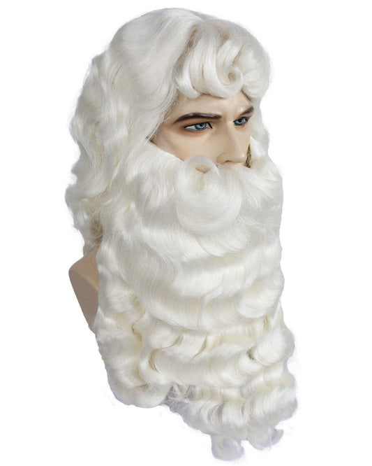 costume santa wig, santa beard, santa wig, santa mustache, santa eyebrows, christmas wigs, st. nicholas wig, st  nicholas beard, santa beard set, wig and beard for santa