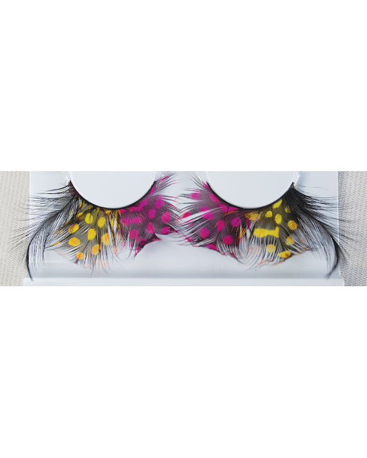 Eyelash Feather Yellow/Black/Pink