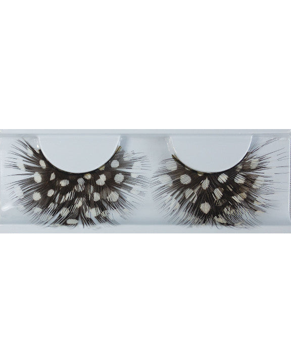 Eyelash Feather Dot Black/White