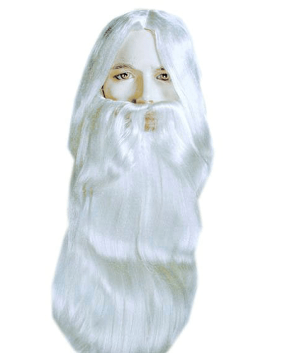Lacey Costume Rip Van Winkle Gandalf Lord Rings Wig & Beard Set - MaxWigs