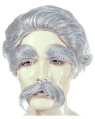 Lacey Costume Mark Twain Wig Mustache Eyebrow Set Albert Einstein - MaxWigs