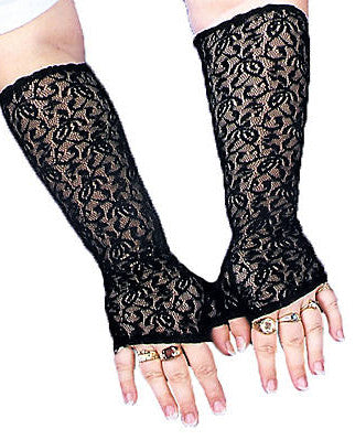Gloves Black Lace Elbow