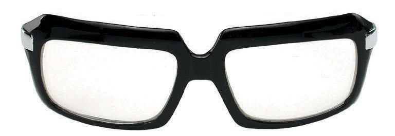 Morris Glasses 80's Scratcher Blk Clr - MaxWigs