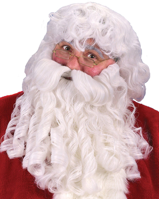 costume santa wig, santa beard, santa wig, santa mustache, santa eyebrows, christmas wigs, st. nicholas wig, st  nicholas beard, santa beard set, wig and beard for santa