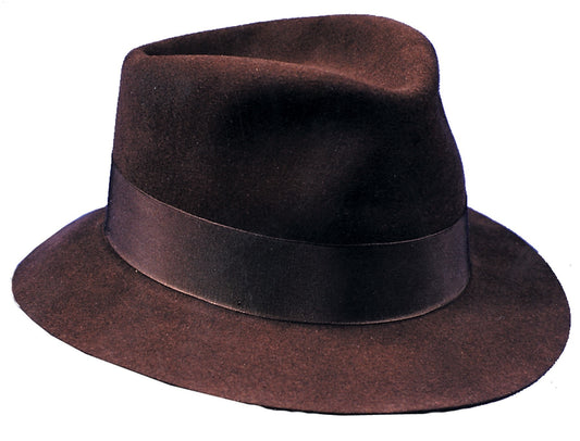 Morris Fedora Dlx Brown Large - MaxWigs