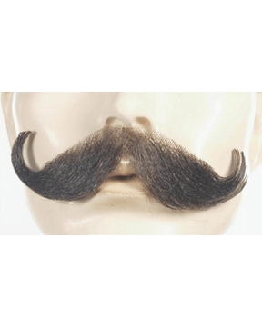 Lacey Costume Handlebar Synthetic/Human Blend Handmade Mustache - MaxWigs