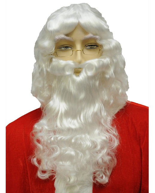 costume santa wig, santa beard, santa wig, santa mustache, santa eyebrows, christmas wigs, st. nicholas wig, st  nicholas beard, santa beard set, wig and beard for santa