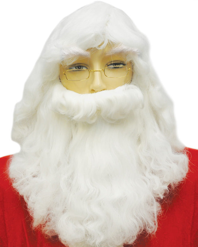 costume santa wig, santa beard, santa wig, santa mustache, santa eyebrows, christmas wigs, st. nicholas wig, st  nicholas beard, santa beard set, wig and beard for santa